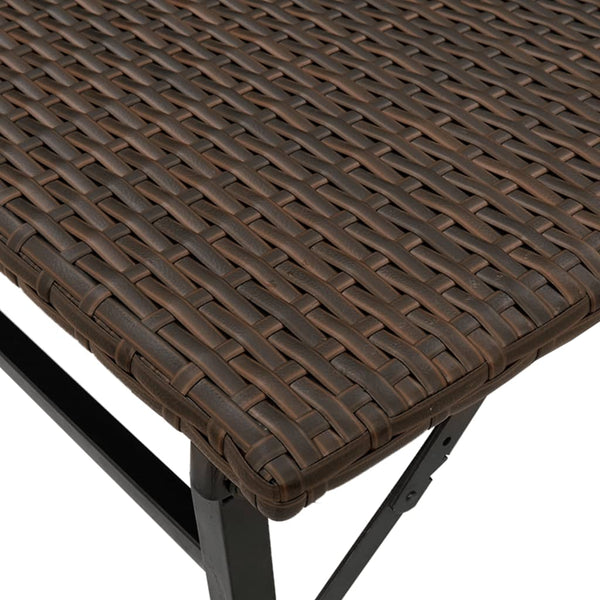 Klappbare 5-tlg. Garten Essgruppe Braun Rattan