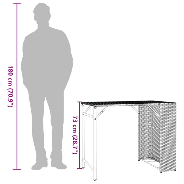 Klappbare 5-tlg. Garten Essgruppe Braun Rattan