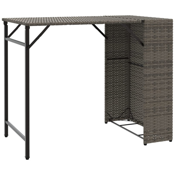 5-tlg. Klappbare Garten Essgruppe Grau Rattan