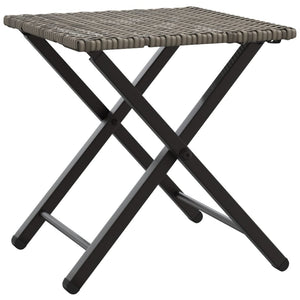 5-tlg. Klappbare Garten Essgruppe Grau Rattan