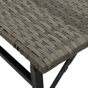 5-tlg. Klappbare Garten Essgruppe Grau Rattan