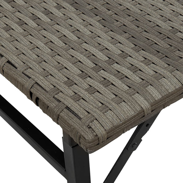 5-tlg. Klappbare Garten Essgruppe Grau Rattan