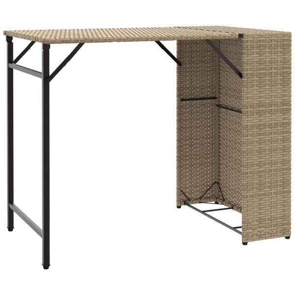 5-tlg. Klappbare Garten Essgruppe Beige Rattan
