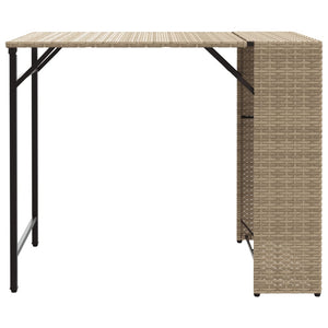 5-tlg. Klappbare Garten Essgruppe Beige Rattan