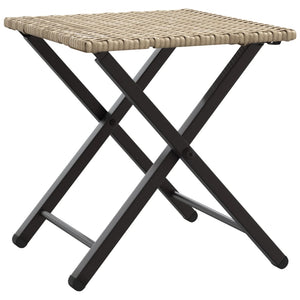 5-tlg. Klappbare Garten Essgruppe Beige Rattan