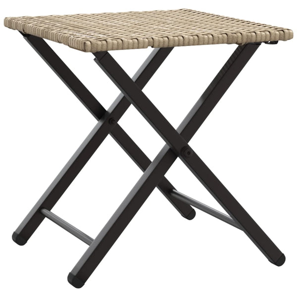 5-tlg. Klappbare Garten Essgruppe Beige Rattan