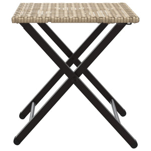 5-tlg. Klappbare Garten Essgruppe Beige Rattan