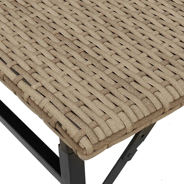 5-tlg. Klappbare Garten Essgruppe Beige Rattan