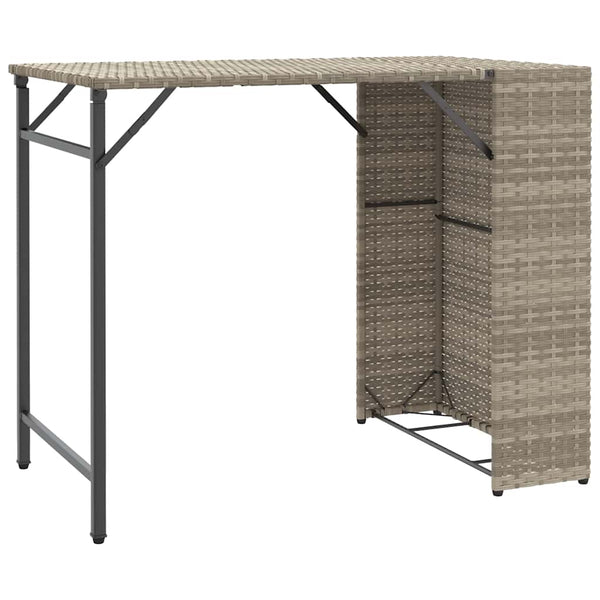 5-tlg. Klappbare Garten Essgruppe Hellgrau Rattan