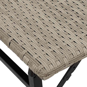 5-tlg. Klappbare Garten Essgruppe Hellgrau Rattan