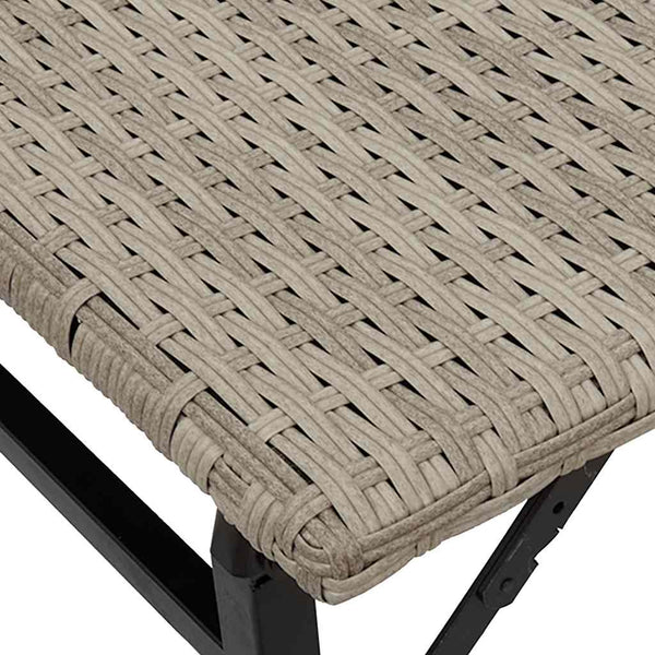5-tlg. Klappbare Garten Essgruppe Hellgrau Rattan