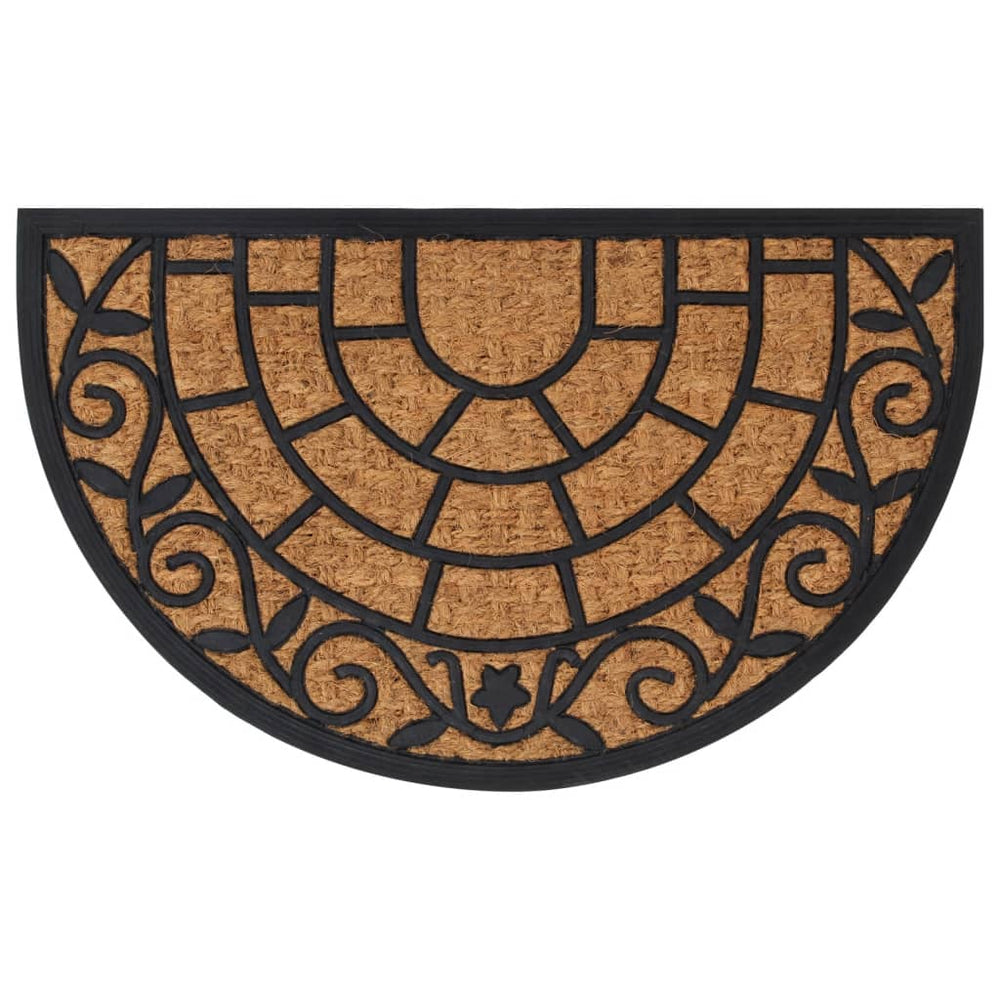 vidaXL Paillasson demi-rond 45x75 cm Caoutchouc et fibre de coco