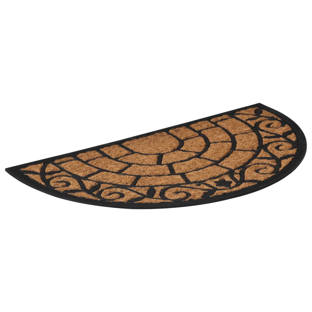 vidaXL Paillasson demi-rond 45x75 cm Caoutchouc et fibre de coco