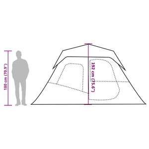 6-Personen LED Familienzelt - Grün