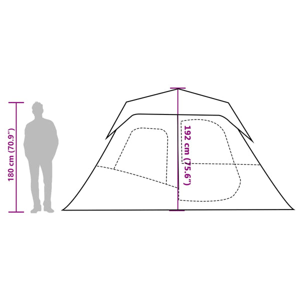 6-Personen LED Familienzelt - Grün