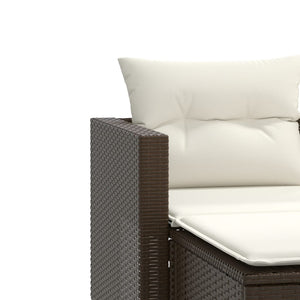 vidaXL Canapé de jardin 2 places avec repose-pieds résine tressée marron
