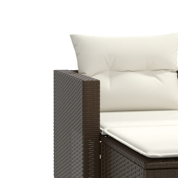 vidaXL Canapé de jardin 2 places avec repose-pieds résine tressée marron