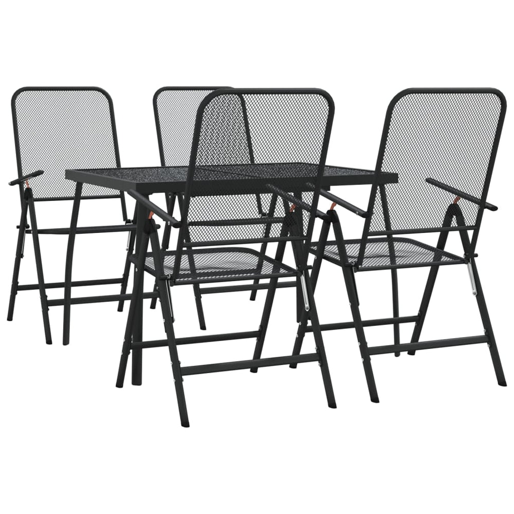 5-teilige Garten Essgruppe Anthrazit