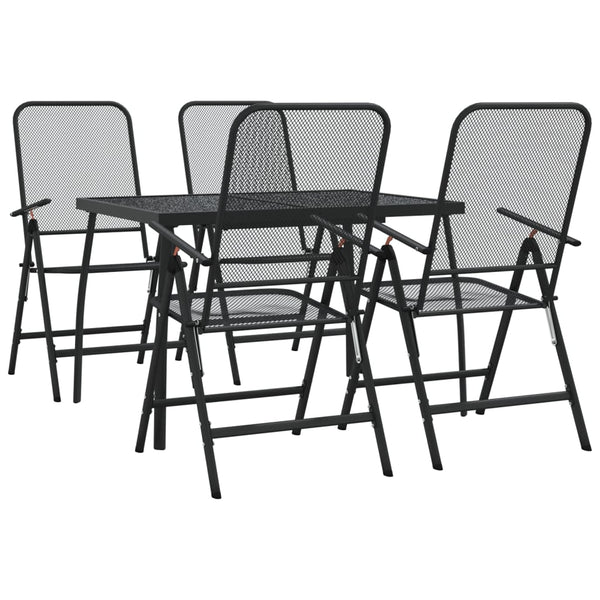 5-teilige Garten Essgruppe Anthrazit