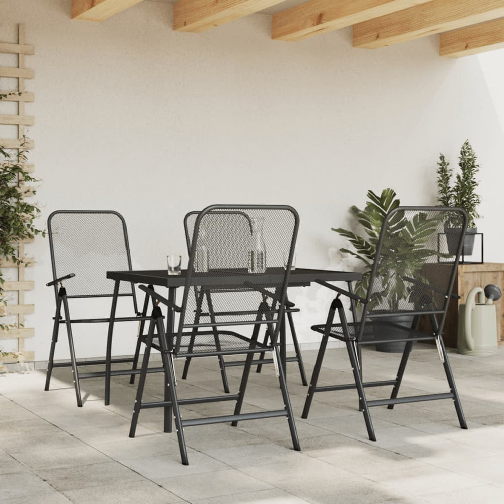 5-teilige Garten Essgruppe Anthrazit