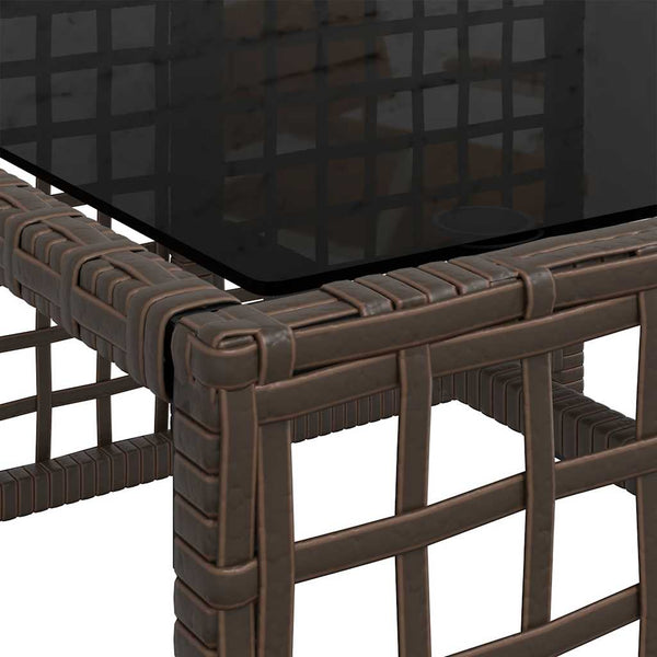 3-tlg. Garten Ecksofa Set Braun Poly Rattan