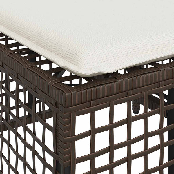 3-tlg. Garten Ecksofa Set Braun Poly Rattan