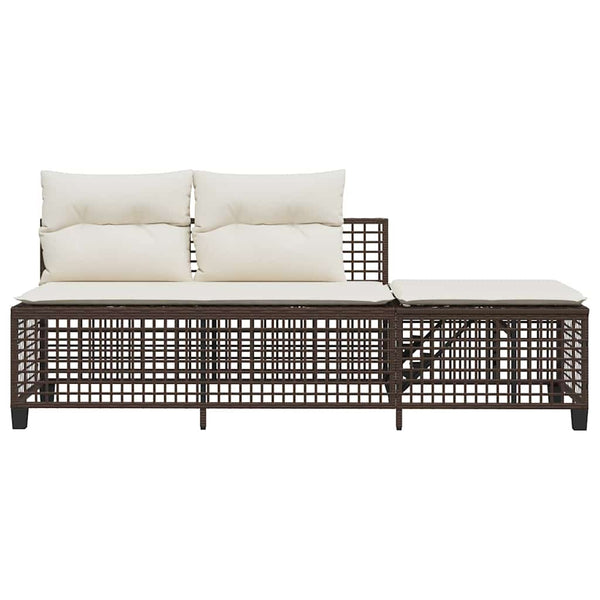 3-tlg. Garten Ecksofa Set Braun Poly Rattan