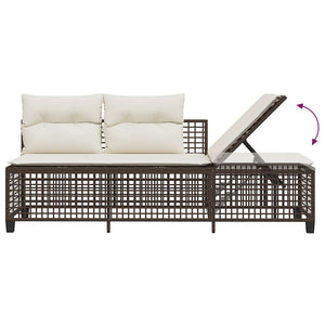 3-tlg. Garten Ecksofa Set Braun Poly Rattan