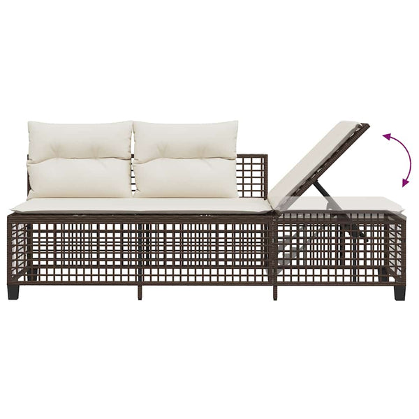 3-tlg. Garten Ecksofa Set Braun Poly Rattan