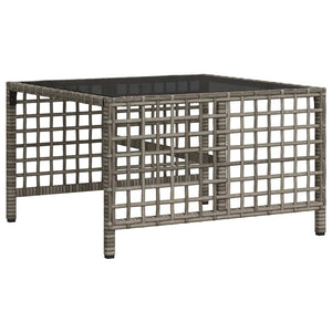 3-tlg. Garten Ecksofa Set Grau Poly Rattan