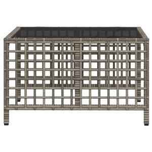 3-tlg. Garten Ecksofa Set Grau Poly Rattan