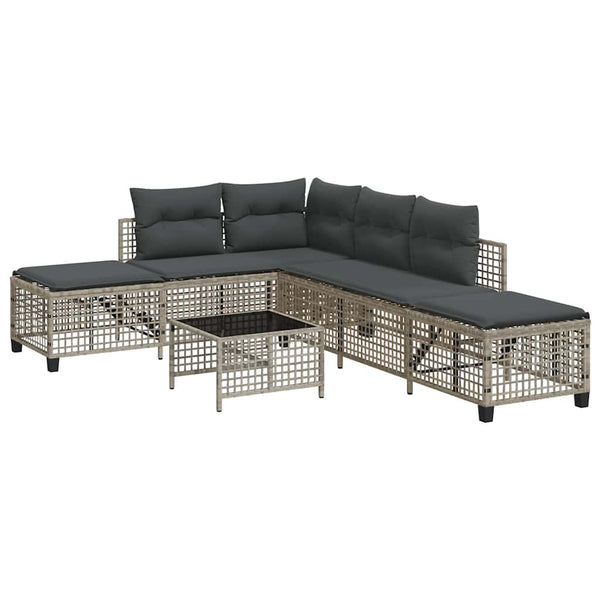 3-tlg. Garten Ecksofa Set Hellgrau