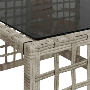 3-tlg. Garten Ecksofa Set Hellgrau