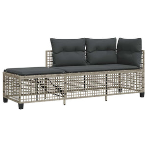 3-tlg. Garten Ecksofa Set Hellgrau