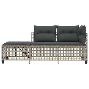 3-tlg. Garten Ecksofa Set Hellgrau