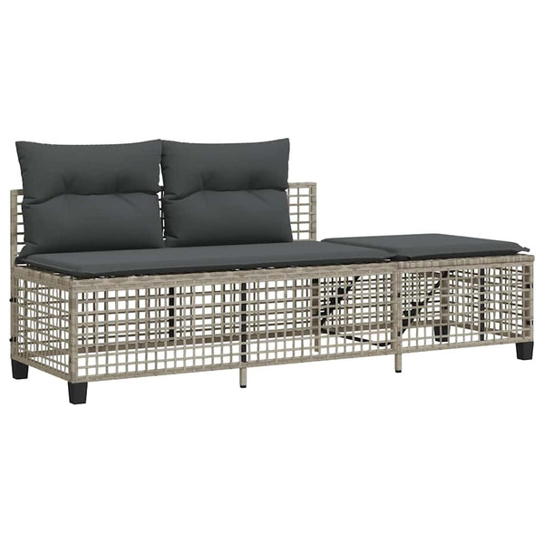 3-tlg. Garten Ecksofa Set Hellgrau