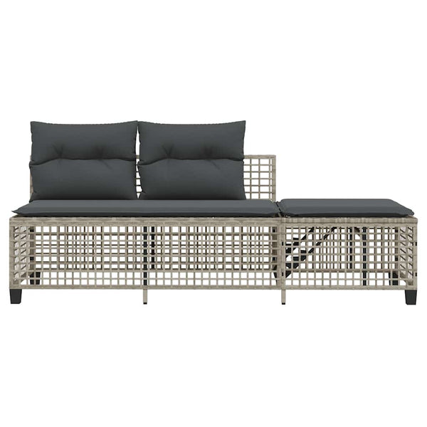 3-tlg. Garten Ecksofa Set Hellgrau