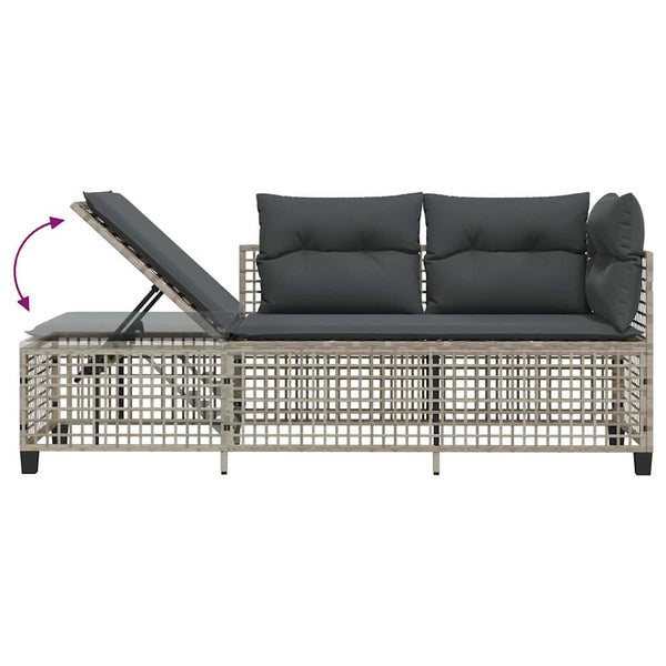3-tlg. Garten Ecksofa Set Hellgrau