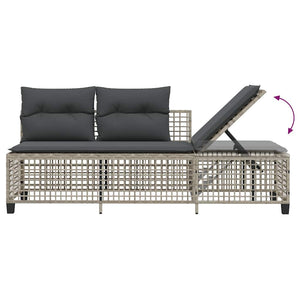 3-tlg. Garten Ecksofa Set Hellgrau