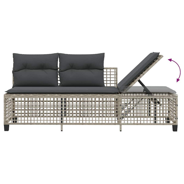 3-tlg. Garten Ecksofa Set Hellgrau