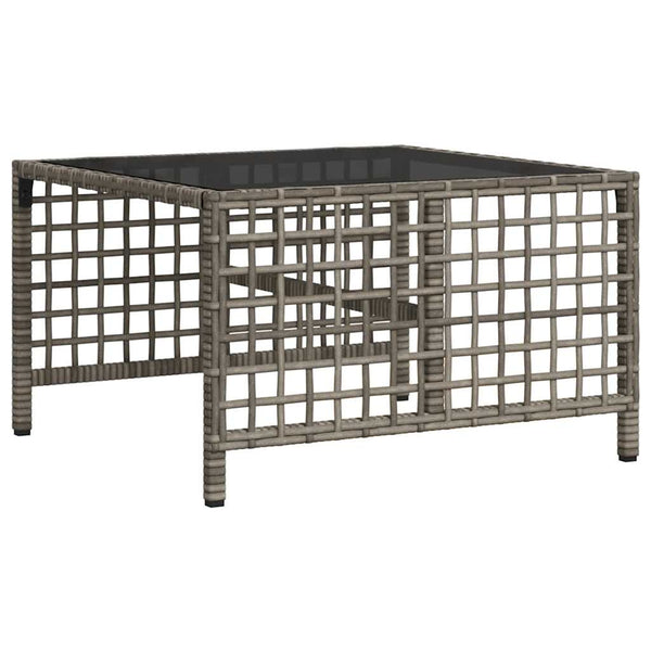3-teiliges Polyrattan Garten Ecksofa Set Grau