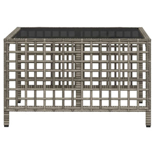 3-teiliges Polyrattan Garten Ecksofa Set Grau
