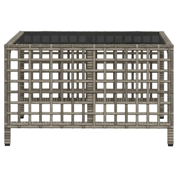 3-teiliges Polyrattan Garten Ecksofa Set Grau