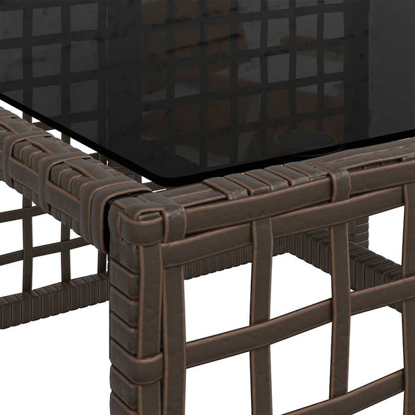 3-teiliges Garten Ecksofa Set Braun Polyrattan