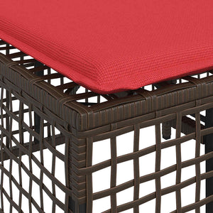 3-teiliges Garten Ecksofa Set Braun Polyrattan