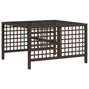 3-teiliges Garten Ecksofa Set Braun Polyrattan
