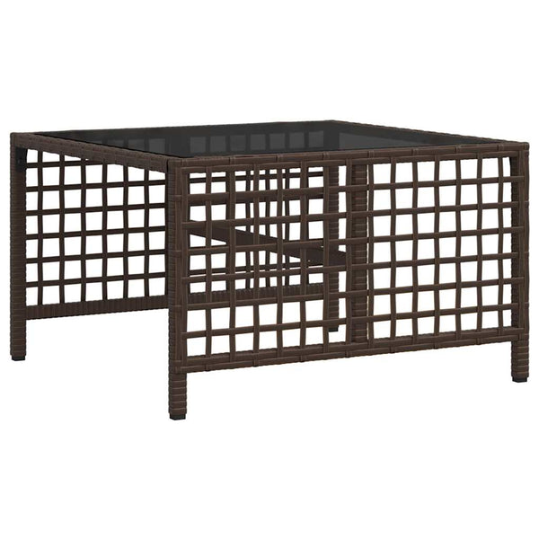 3-teiliges Garten Ecksofa Set Braun Polyrattan