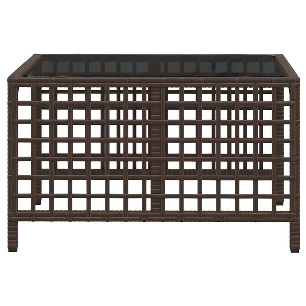 3-teiliges Garten Ecksofa Set Braun Polyrattan