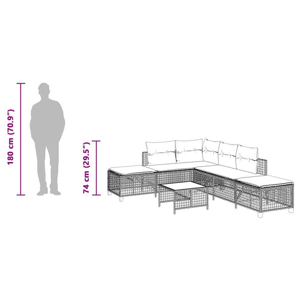 3-teiliges Ecksofa-Set für den Garten