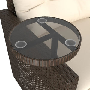 vidaXL Ensemble de canapés de jardin 3 pcs avec coussins résine tressée marron
